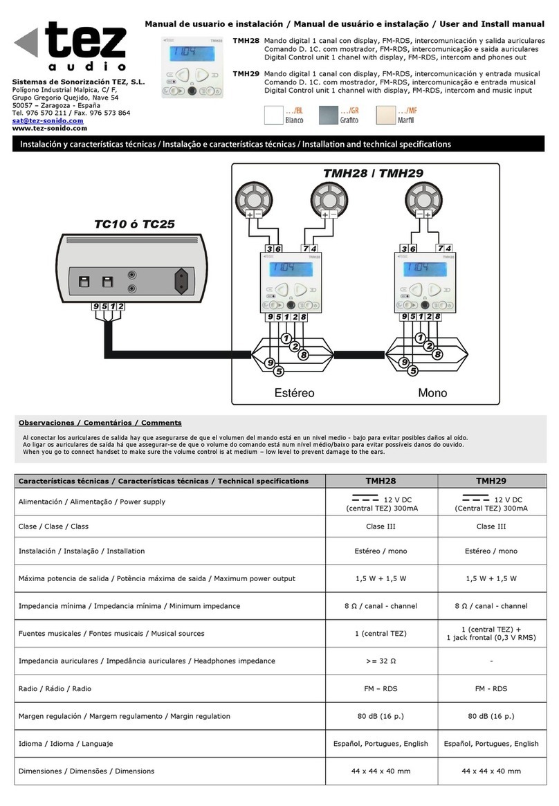 tez audio TMH28 User and Install Manual
