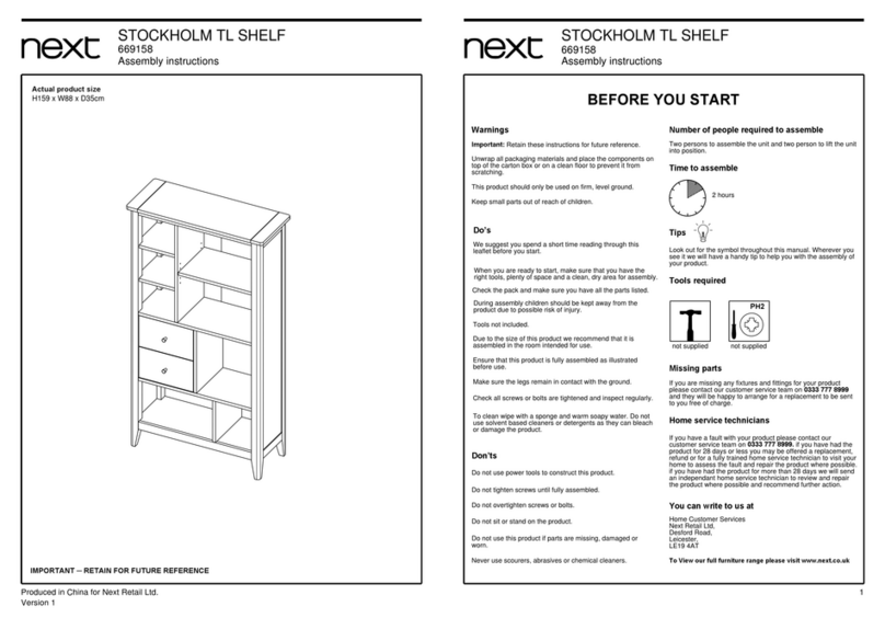 Next STOCKHOLM TL SHELF Assembly instructions Next STOCKHOLM TL SHELF Assembly instructions