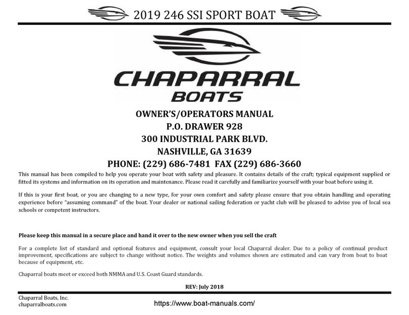 Chaparral 246SSI 2019 Owner's/operator's manual