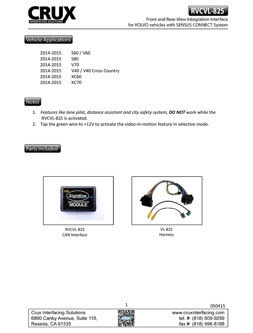 Crux RVCVL-82S quick guide