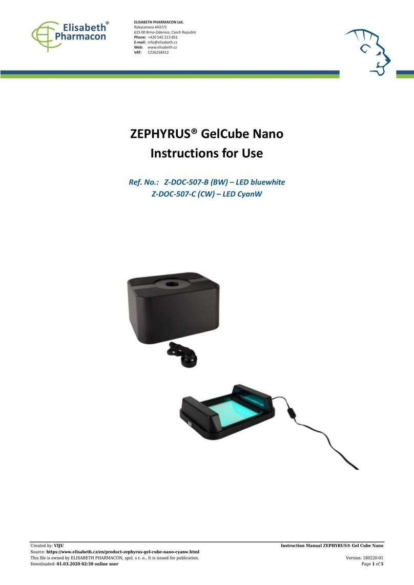Elisabeth Pharmacon ZEPHYRUS GelCube Nano Series Instructions for use Elisabeth Pharmacon ZEPHYRUS GelCube Nano Series Instructions for use