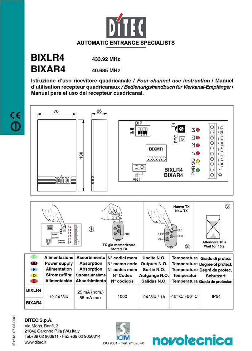 DITEC BIXLR4 Quick guide