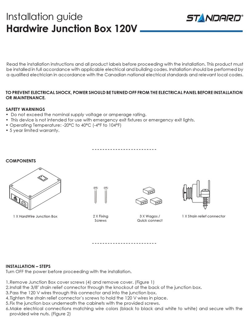Standard Hardwire Junction Box 120V installation guide