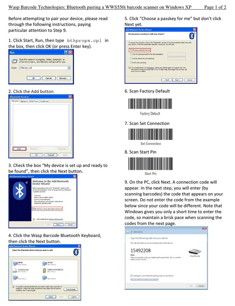 Wasp Barcode Technologies WWS550i User manual