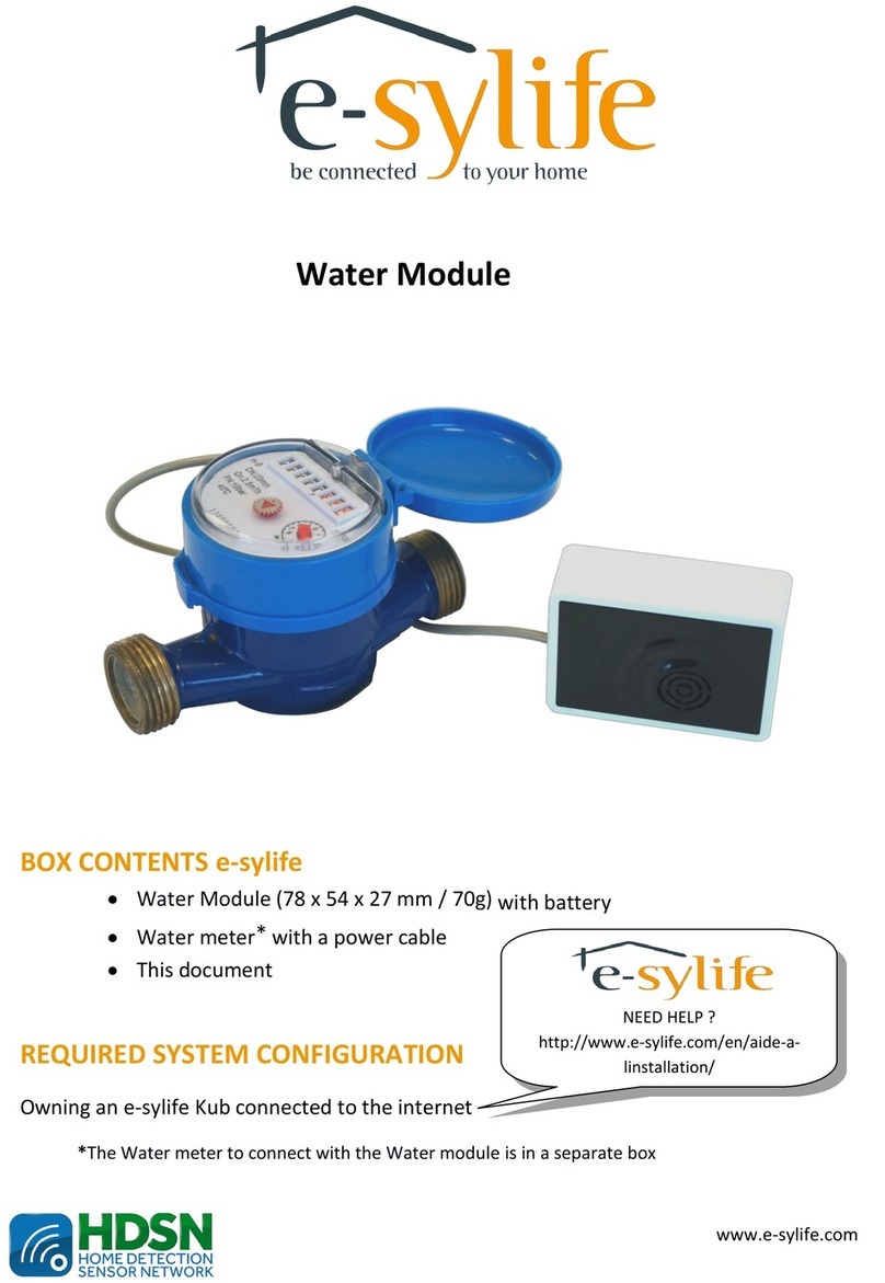 e-sylife Water Module Quick installation guide e-sylife Water Module Quick installation guide
