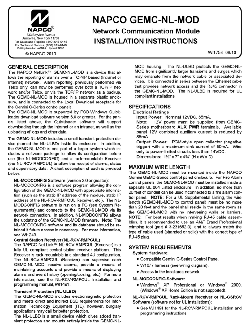 NAPCO GEMC-NL-MOD installation instructions NAPCO GEMC-NL-MOD installation instructions