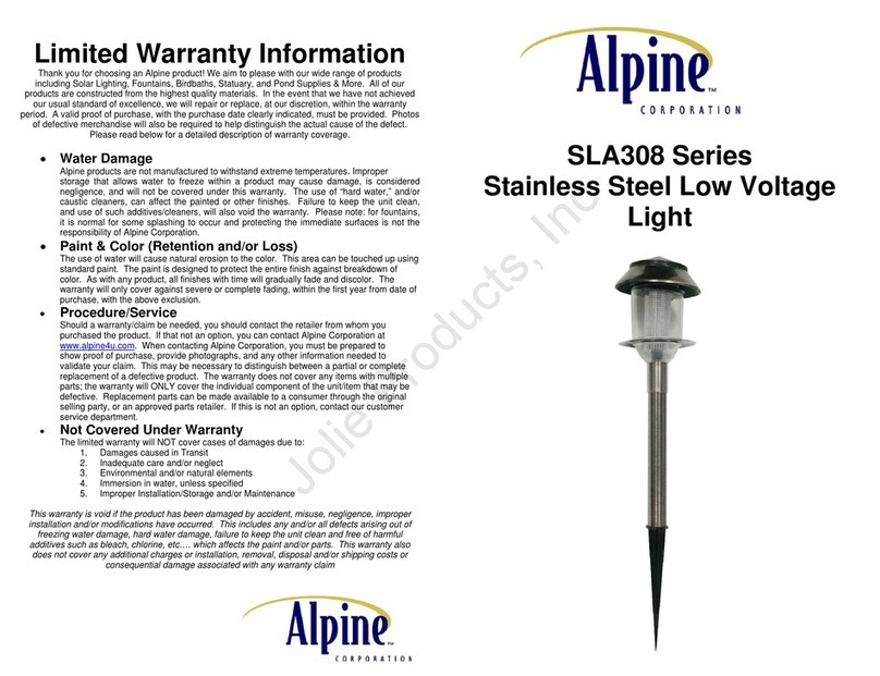 Alpine Luminosity SLA308 Series quick start guide