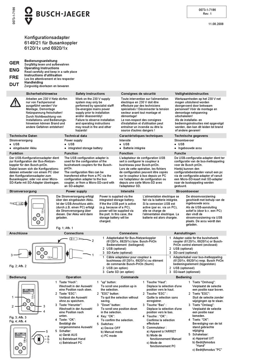 Busch-Jaeger 6120/1 Series operating instructions