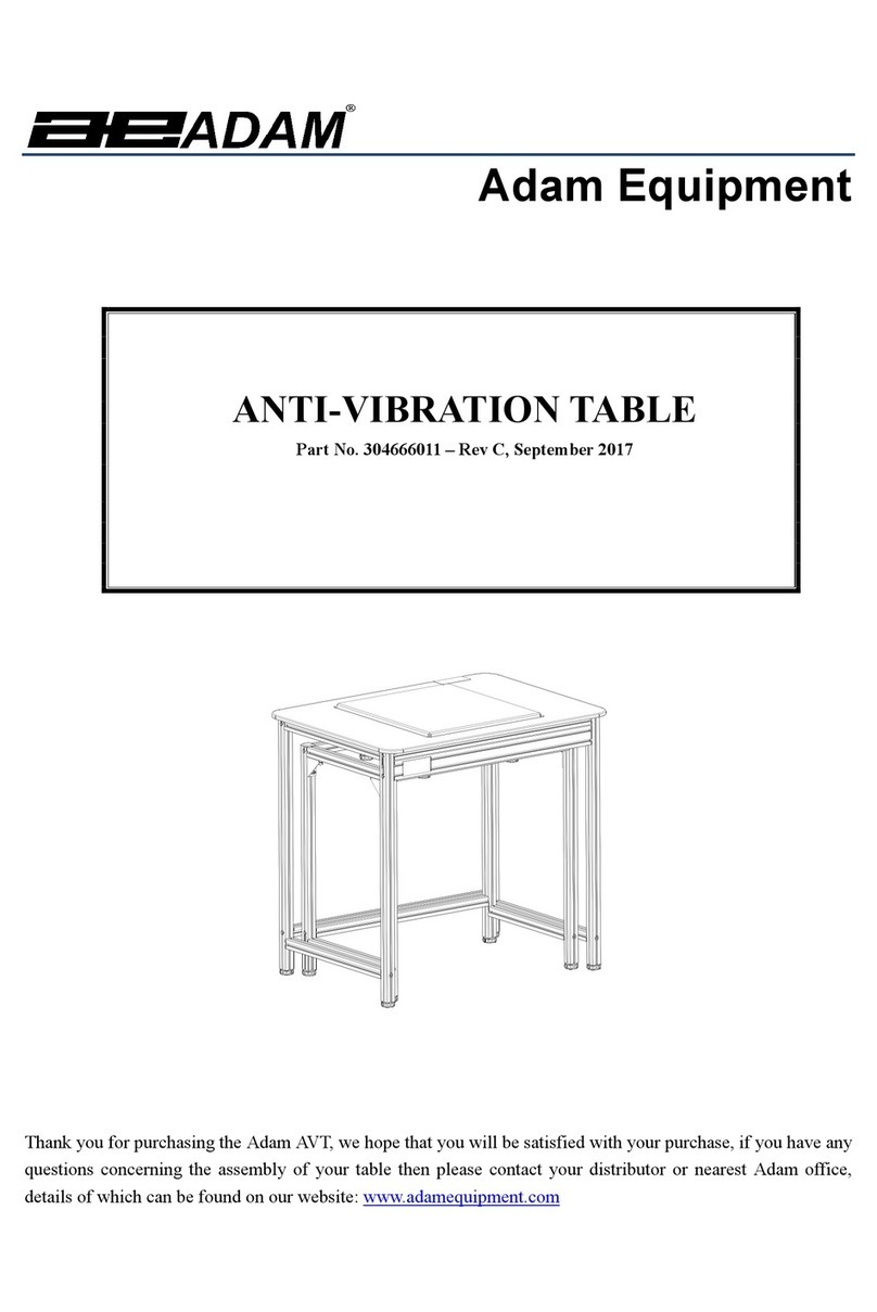Adam Equipment ANTI-VIBRATION TABLE Assembly instruction