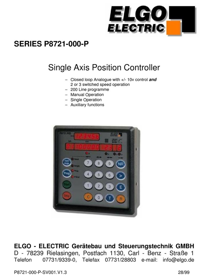 ELGO Electric SERIES P8721-000-P User manual