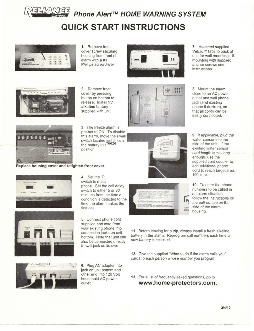 Reliance Controls Phone Alert Quick start instructions