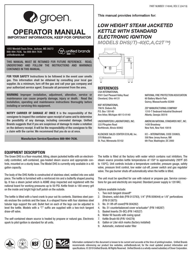 Dover Unified Brands Groen DHS-40 Series Operator's manual