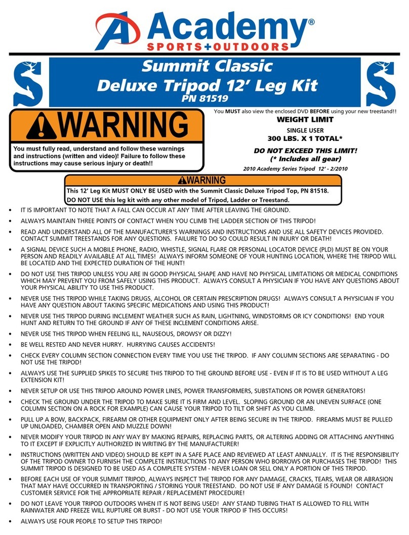 ACADEMY Summit Classic Deluxe Tripod 12 Leg Kit User manual
