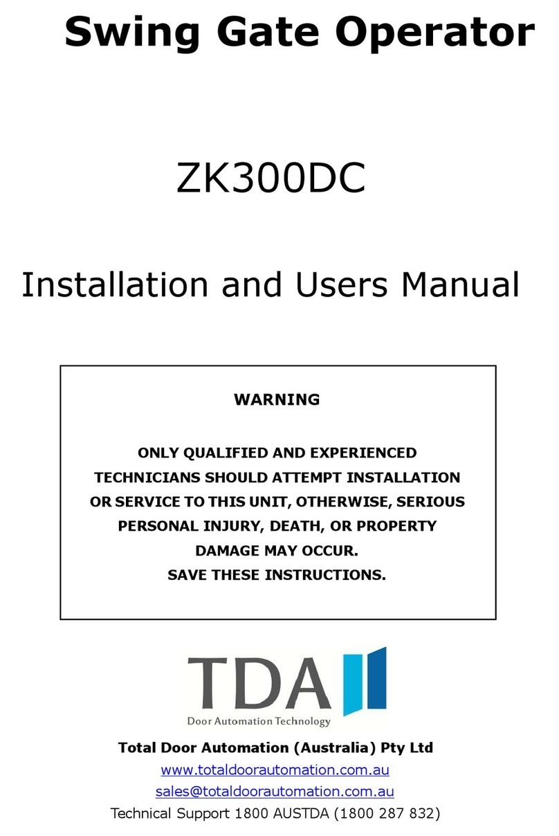 TdA ZK300DC Installation and user manual