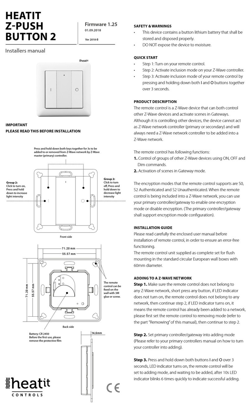 Heatit Z-PUSH BUTTON 2 Installer manual