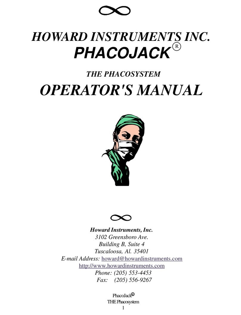Howard Industries PHACOJACK Operator's manual Howard Industries PHACOJACK Operator's manual
