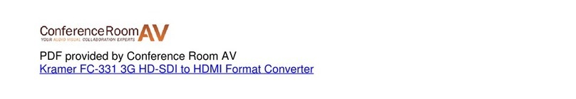 Kramer FC-331 User manual Kramer FC-331 User manual
