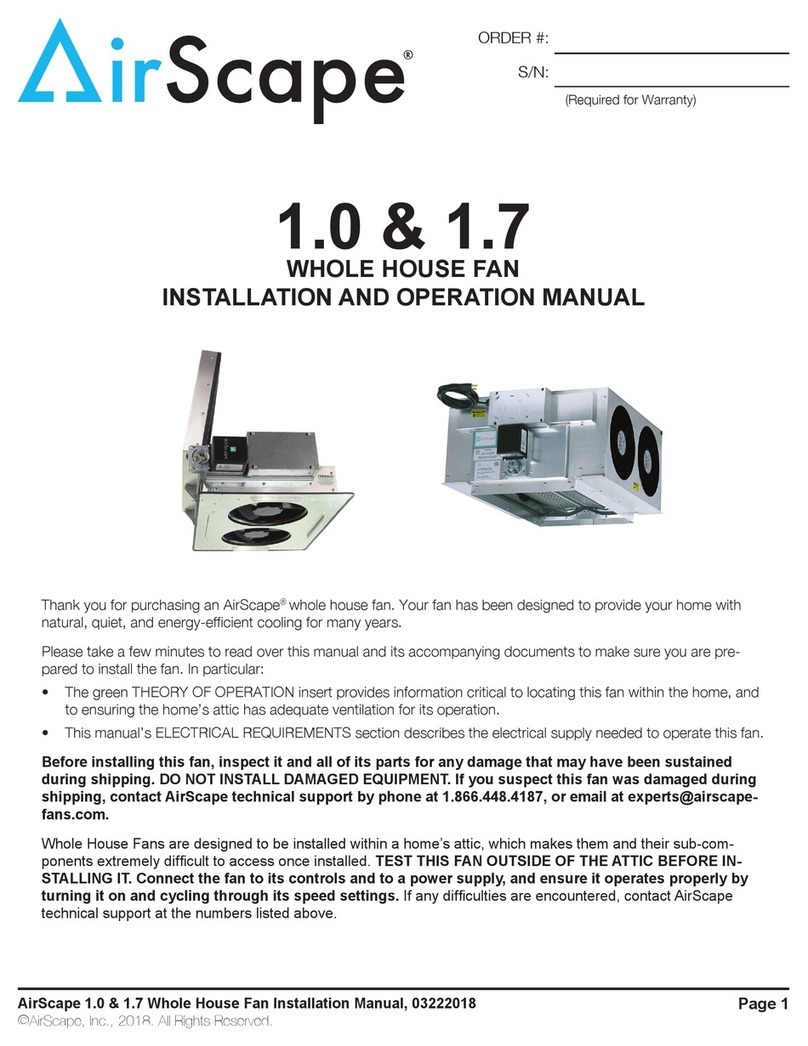 AirScape 1.0 Installation and operation manual AirScape 1.0 Installation and operation manual