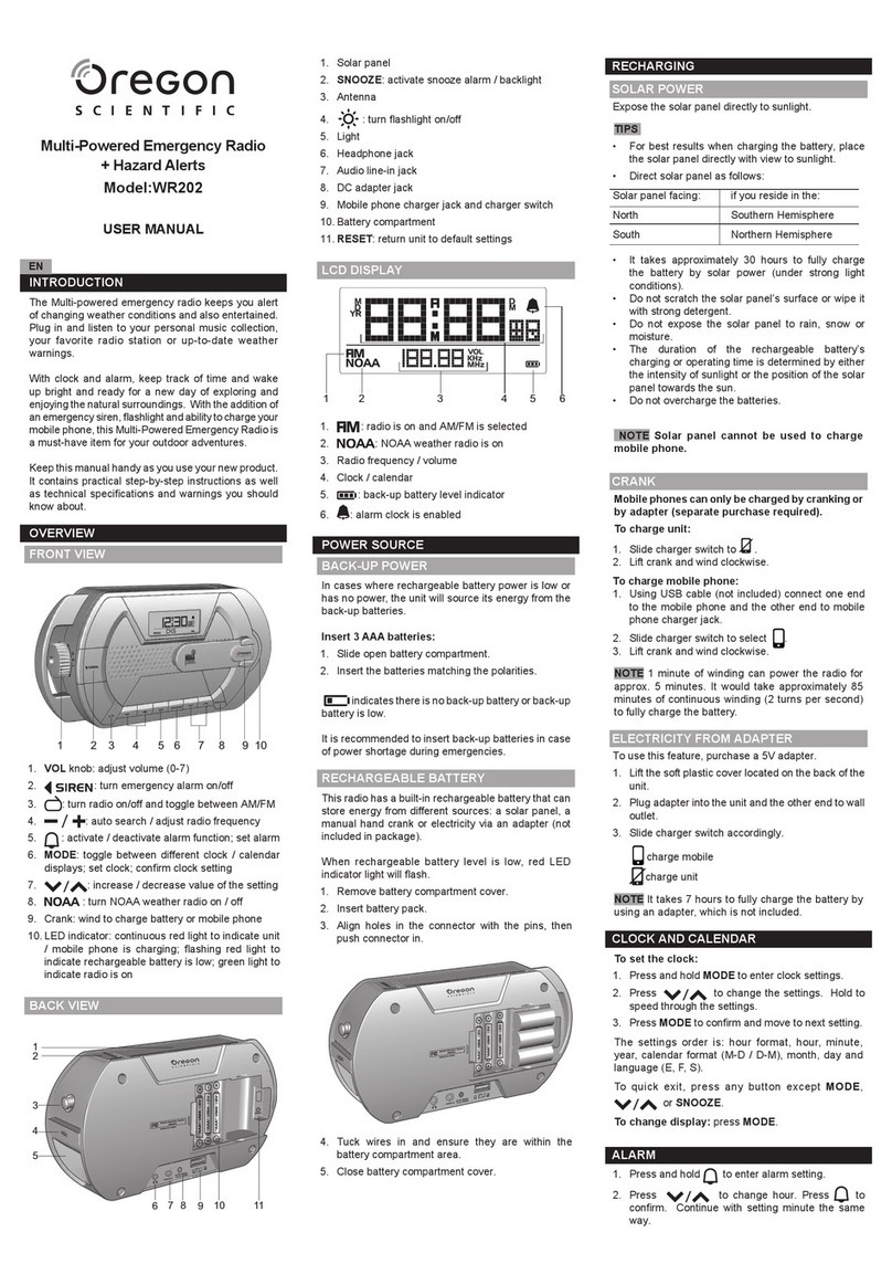 Oregon Scientific WR202 user manual