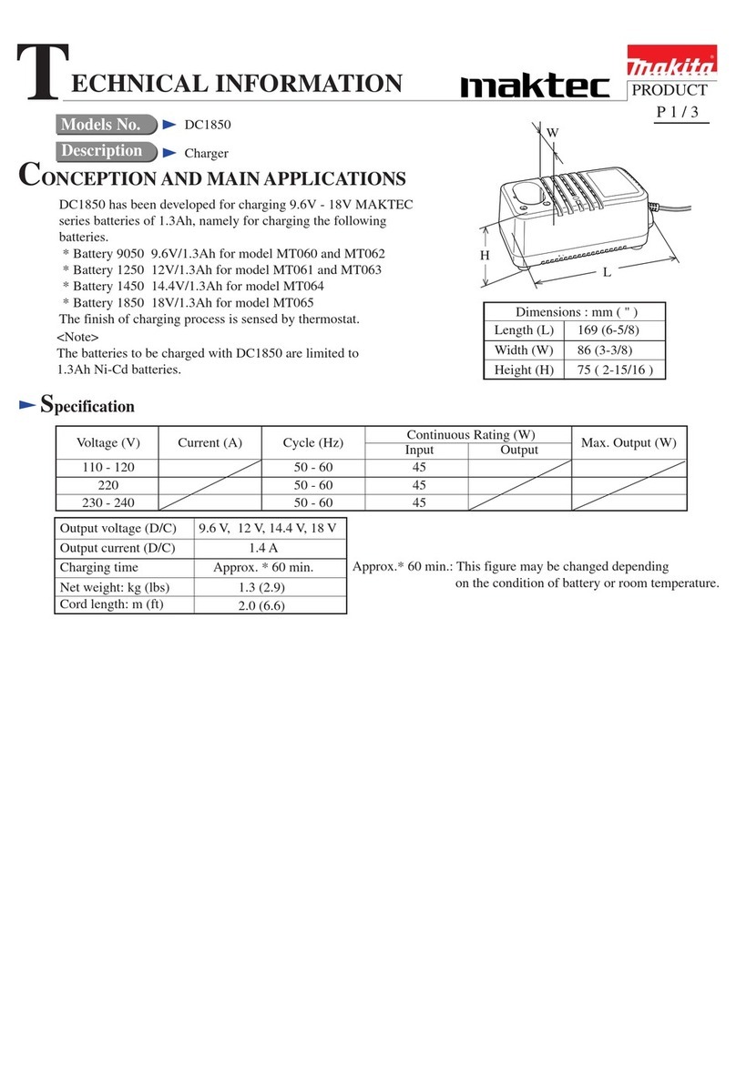 Makita DC1850 technical information