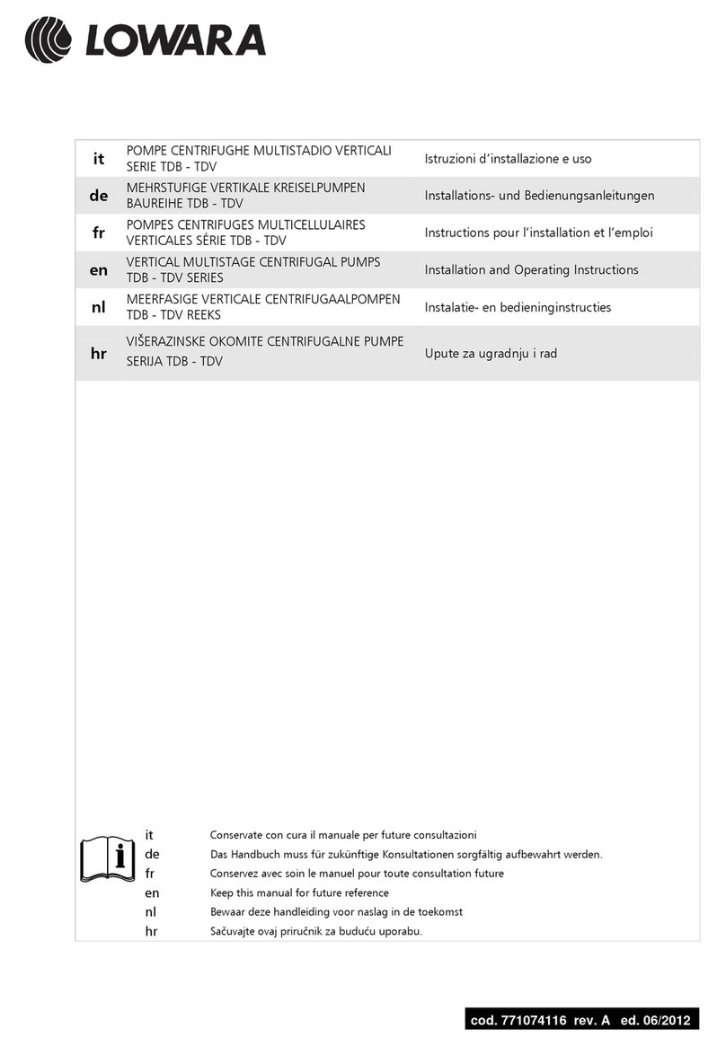 Lowara TDB Series Installation and operating instructions