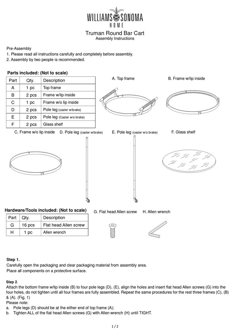Williams-Sonoma Truman Round Bar Cart Assembly instructions Williams-Sonoma Truman Round Bar Cart Assembly instructions