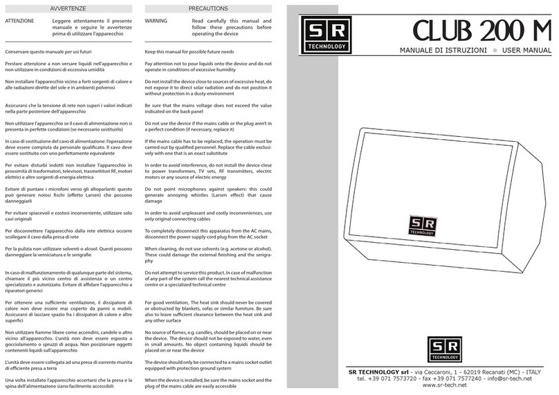 SR Technology CLUB 200 M user manual