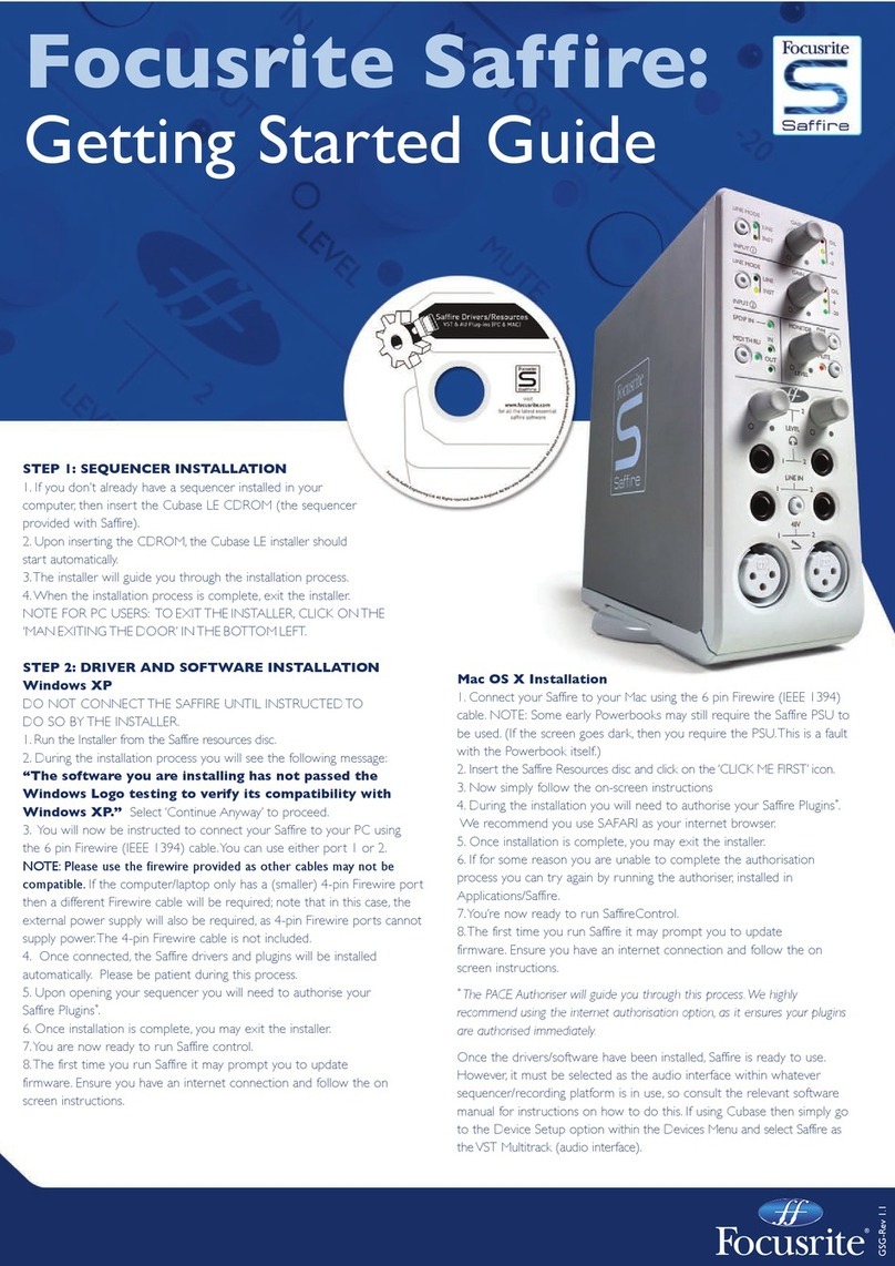 Focusrite Saffire User manual