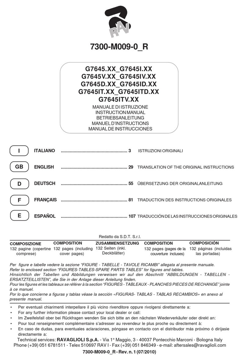 Ravaglioli G7645 Series User manual
