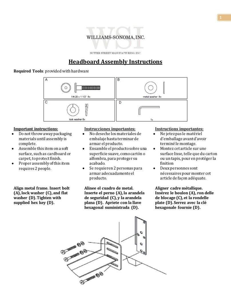 Williams-Sonoma Gable Headboard User manual Williams-Sonoma Gable Headboard User manual