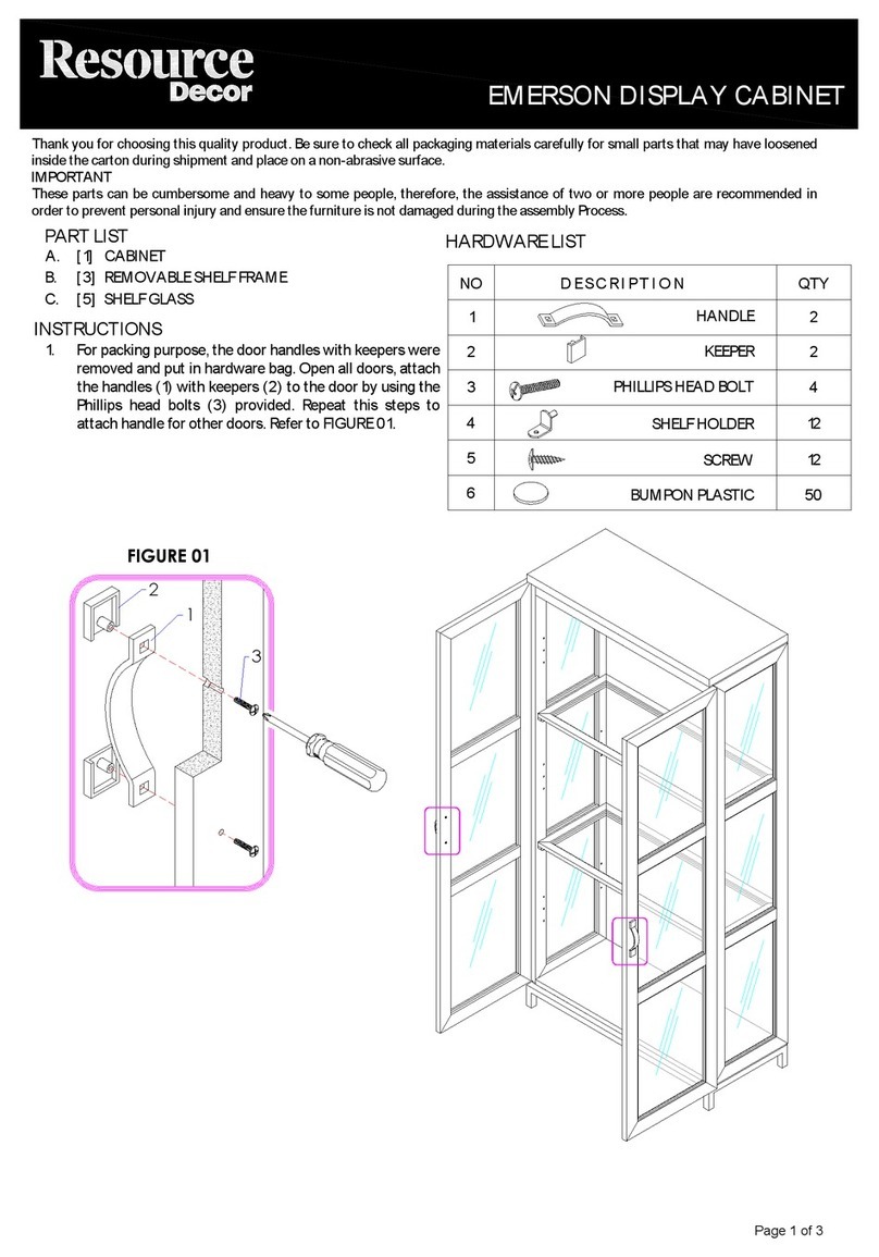 Resource Decor EMERSON DISPLAY CABINET manual