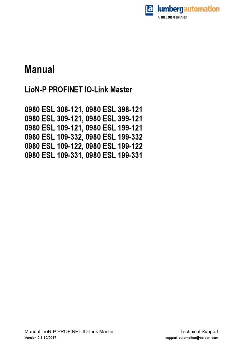 Belden Lumberg Automation LioN-P PROFINET IO-Link Master 0980 ESL... User manual Belden Lumberg Automation LioN-P PROFINET IO-Link Master 0980 ESL... User manual