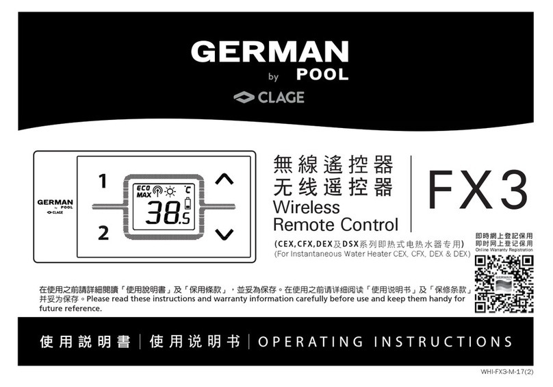 clage GERMAN POOL FX3 User manual