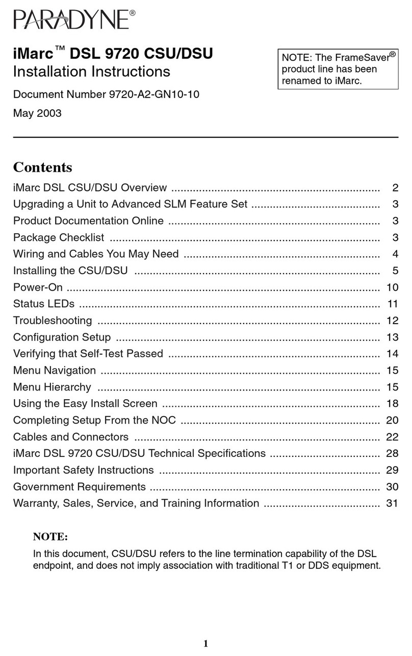 Paradyne iMarc DSL 9720 CSU/DSU User manual