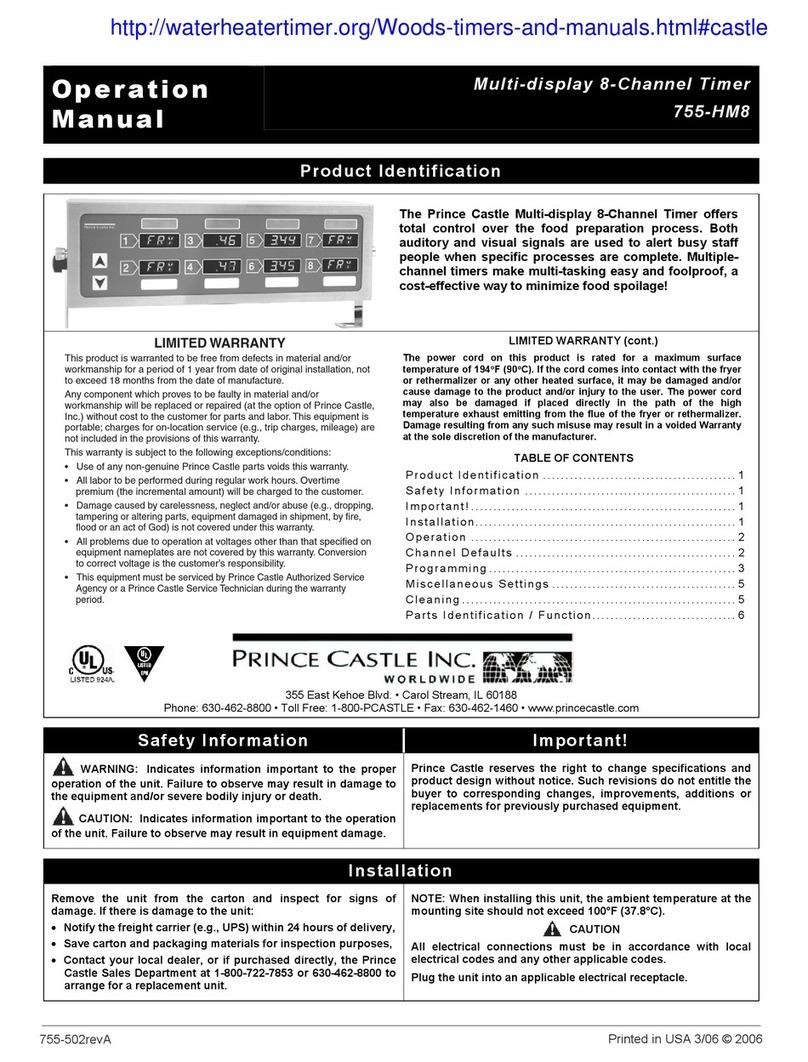 Prince Castle 755-HM8 Operation manual
