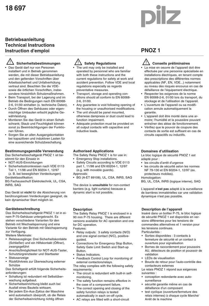 Pilz PNOZ 1 Owner's manual