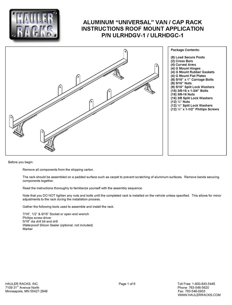 Hauler Racks ULRHDGV-1 instructions