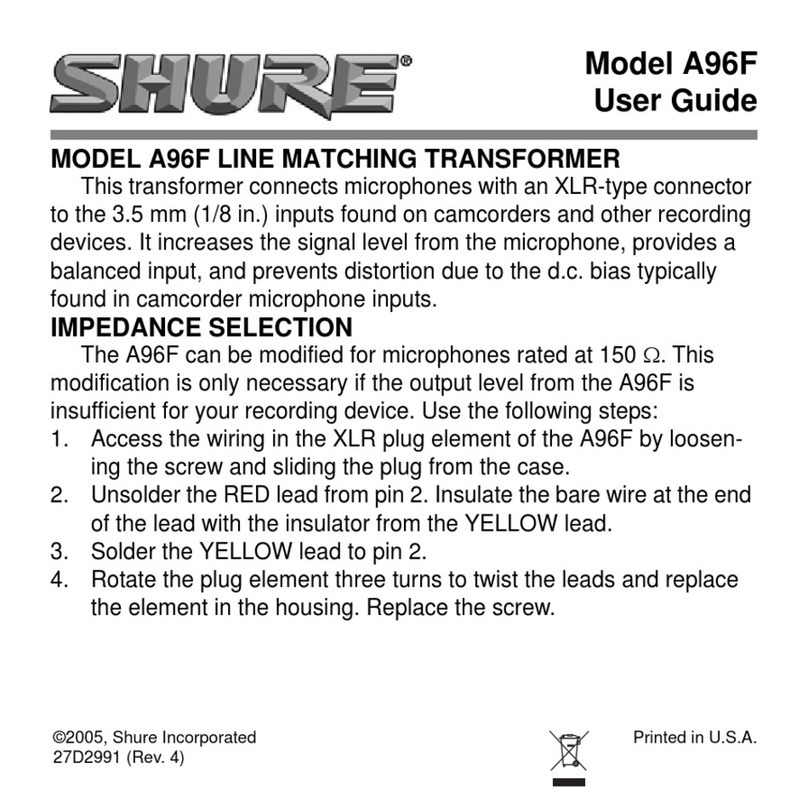 Shure A96F user guide