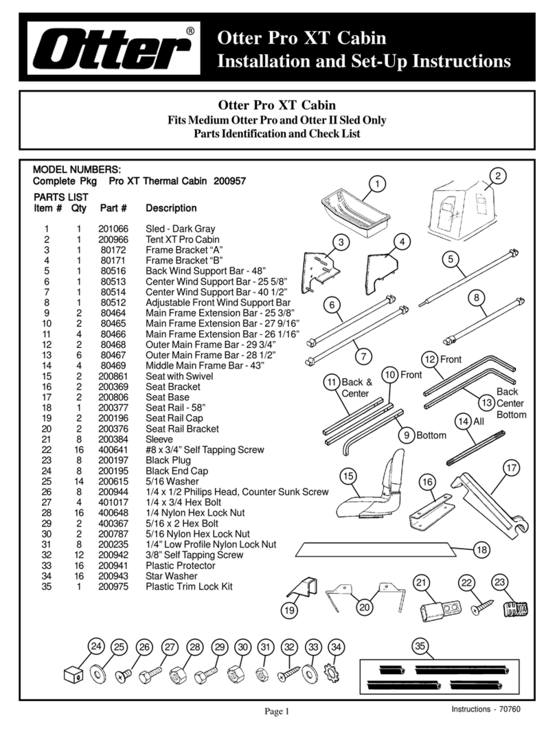 Otter Pro XT Cabin Installation and setup instructions Otter Pro XT Cabin Installation and setup instructions