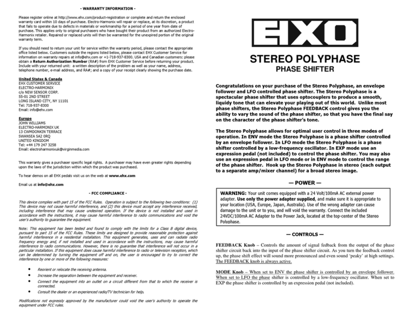 EHX STEREO POLYPHASE manual