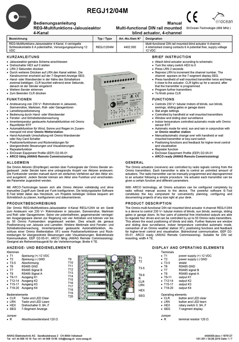 Omnio REGJ12/04M User manual Omnio REGJ12/04M User manual