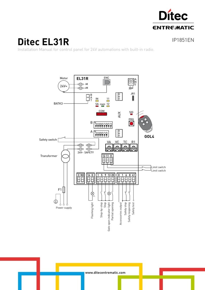 Entrematic Ditec EL31R installation manual