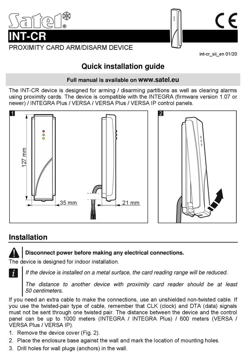 Satel INT-CR Quick installation guide