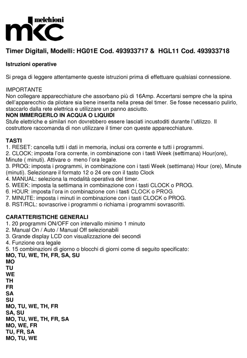 Melchioni MKC HG01E operating instructions