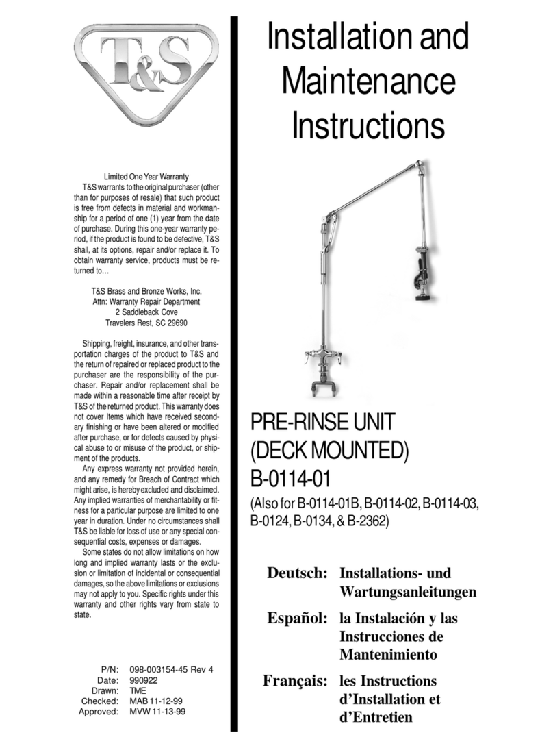 T&S B-0114-01 Installation and maintenance instructions