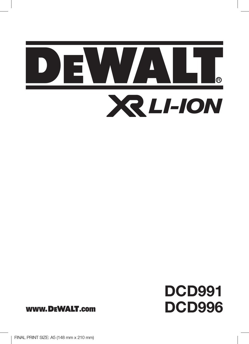 DeWalt XR Li-Ion DCD991 Original instructions