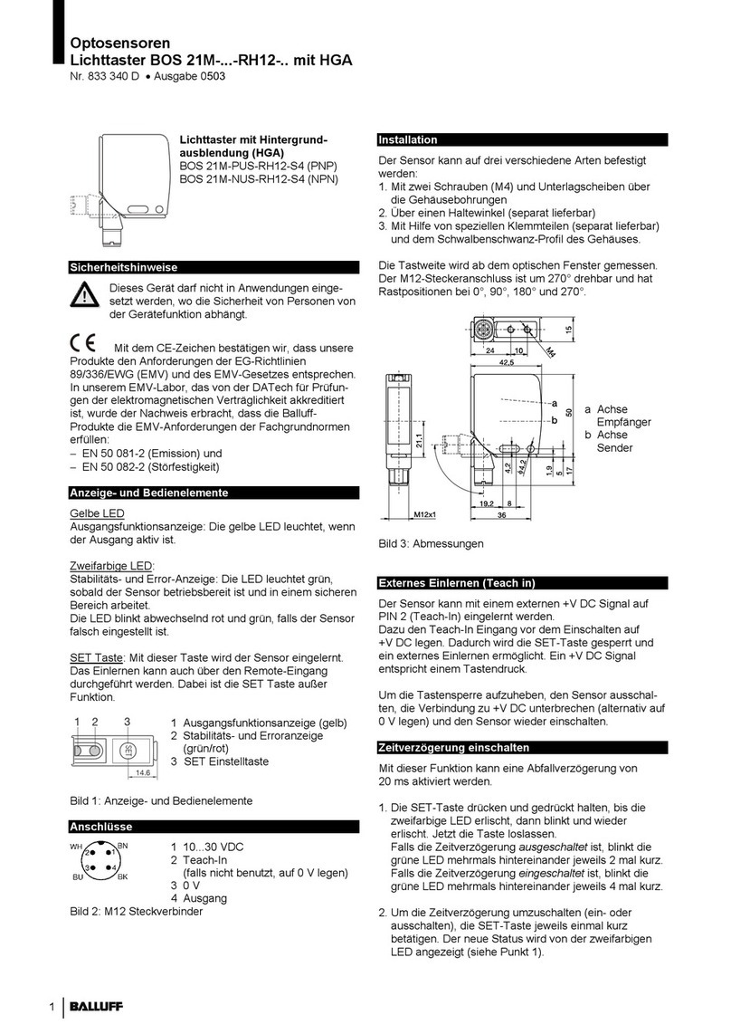Balluff BOS 21M Series User manual