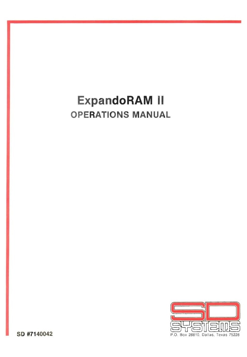 SD Systems ExpandoRAM II Operation manual