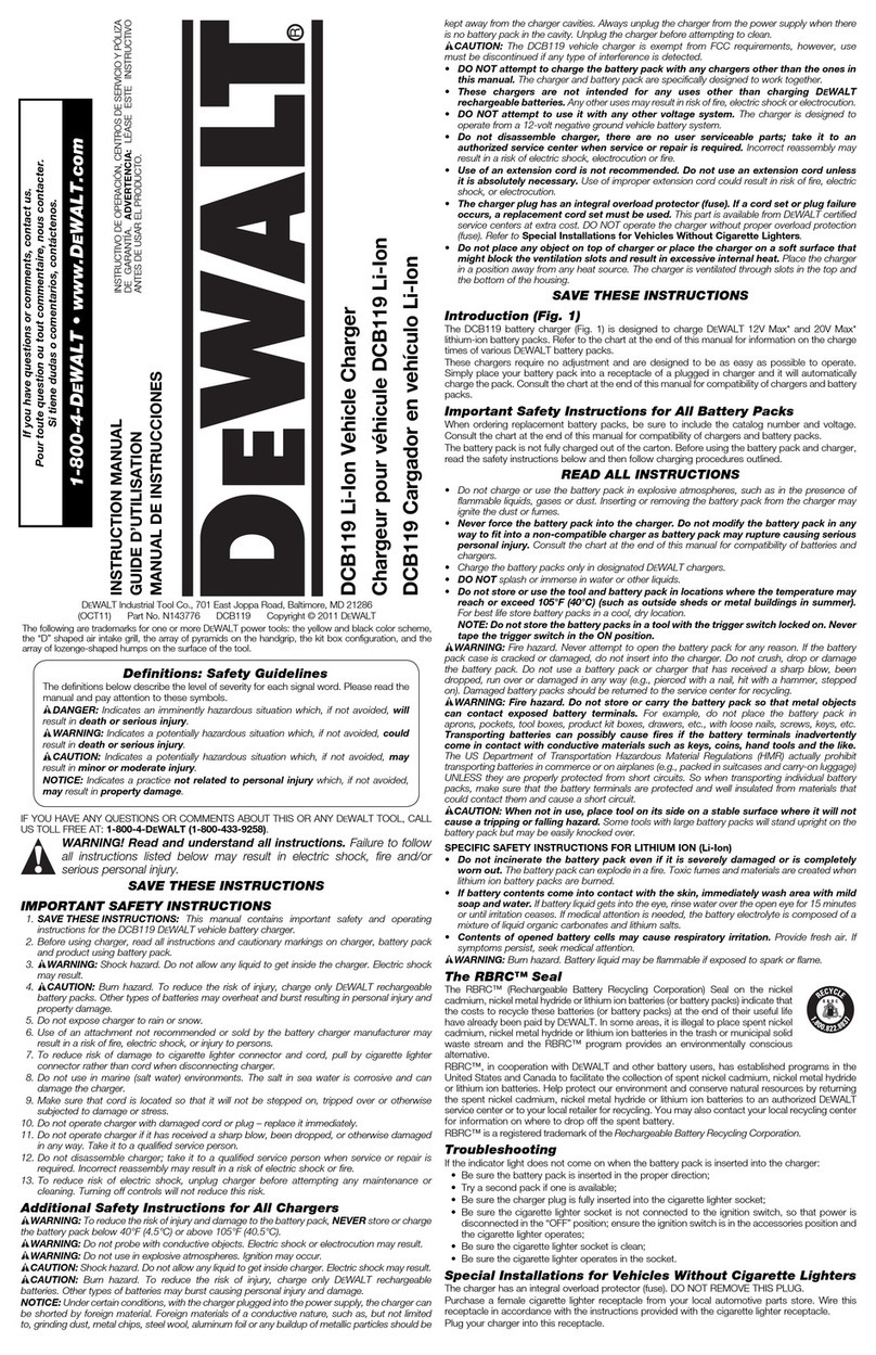 DeWalt DCB119 User manual