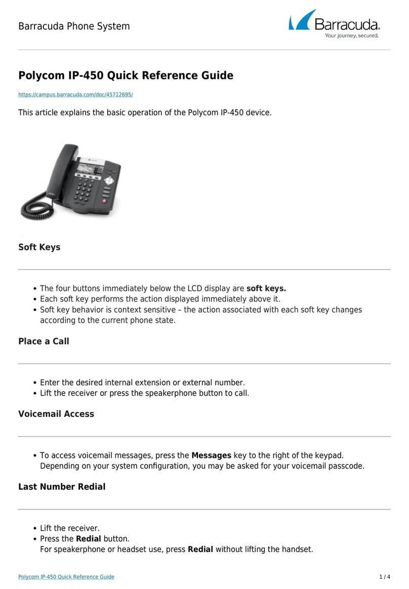 Barracuda Polycom IP-450 Quick reference guide